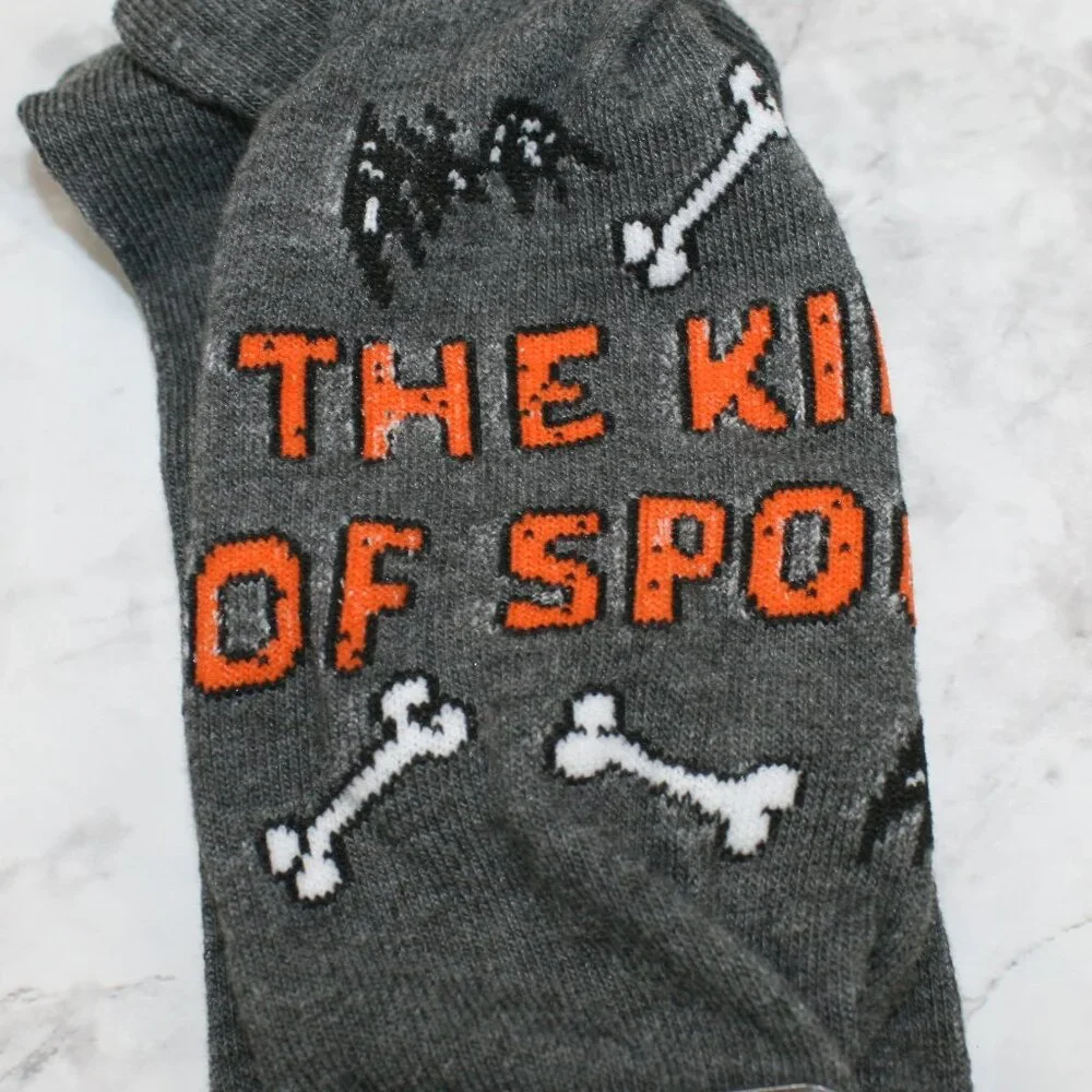NIGHTMARE BEFORE CHRISTMAS Socks Halloween Spooky Creepy Crew Unisex Grey